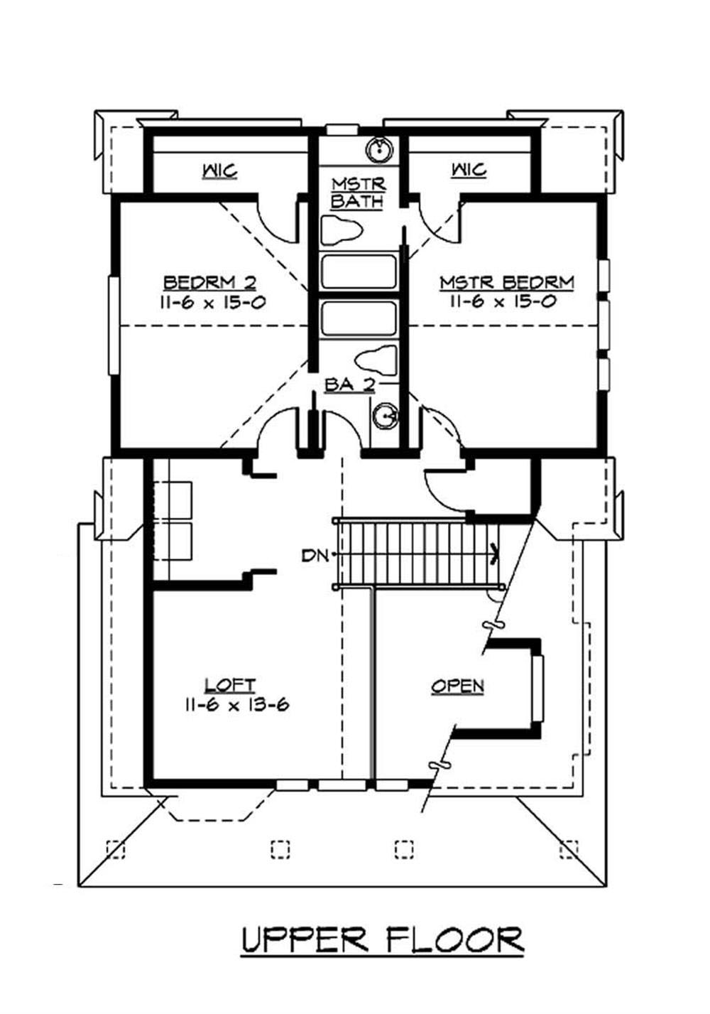 Floor Plan Second Story of Ranch Plan #115-1355